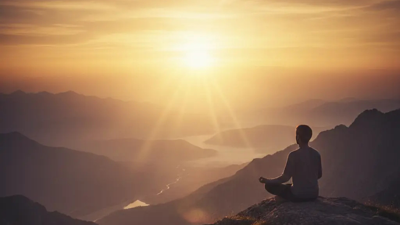 Peaceful meditation with Japa beads in nature