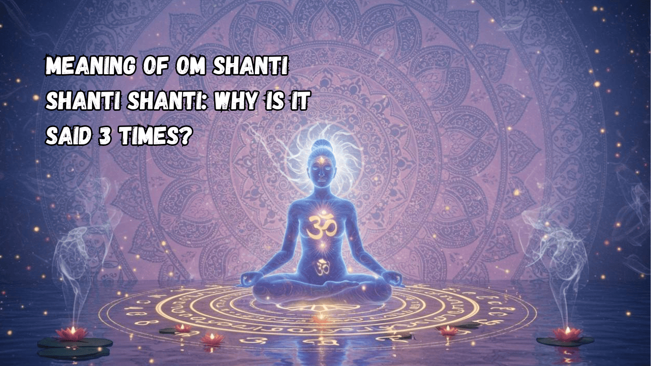 Meditative peace and Om Shanti symbol